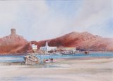 Spencer Tart watercolour artist original SUR BEACH AGIA