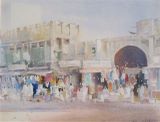 Spencer W Tart watercolour painting Old Doorway Oman