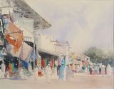 Spencer W Tart watercolour painting Street In Old Jeddah