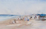 Spencer Tart watercolour artist original FISHERMEN BARKA OMAN 