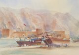 Spencer Tart watercolour artist original KHASAB FORT MUSANDAM