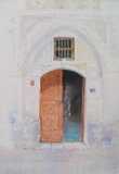 Spencer W Tart watercolour painting Old Doorway Jeddah