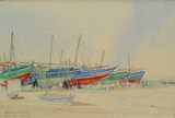 Spencer W Tart watercolour painting RED SEA DHOWS